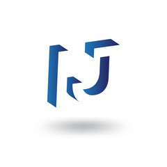 I J initial letter with negative space logo icon vector template