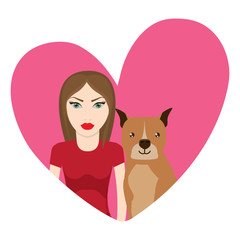 cute dog and woman