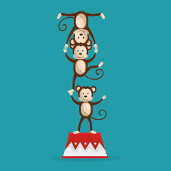 monkeys circus show icons
