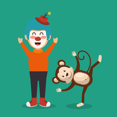 monkey and clown circus show