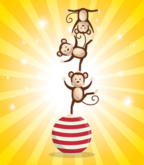 monkeys circus show icons