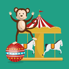 monkey and carousel circus show