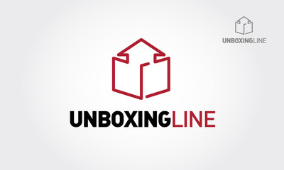 Unboxing line Logo Template. Abstract vector logo illustration. This is an excellent Logo template suitable for your company, in order to improve its communication process.