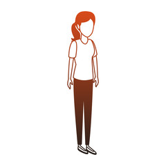 Young woman avatar orange lines