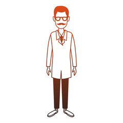 Doctor with gown avatar orange lines