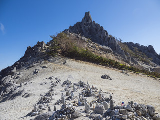 地蔵岳オベリスクと賽ノ河原のお地蔵様