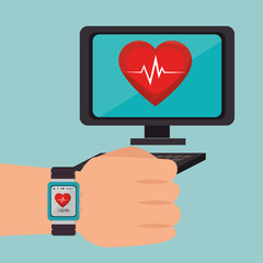 smartwatch with healthy lifestyle icons