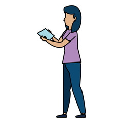 young woman working with documents