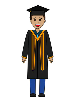 graduate man with graduation robe