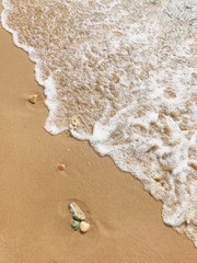 Wave of sea on a sand beach.