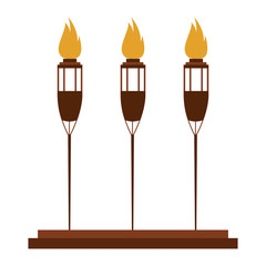 Torchs on fire isolated