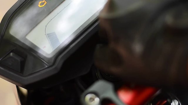hand switches on engine of motorcycle
