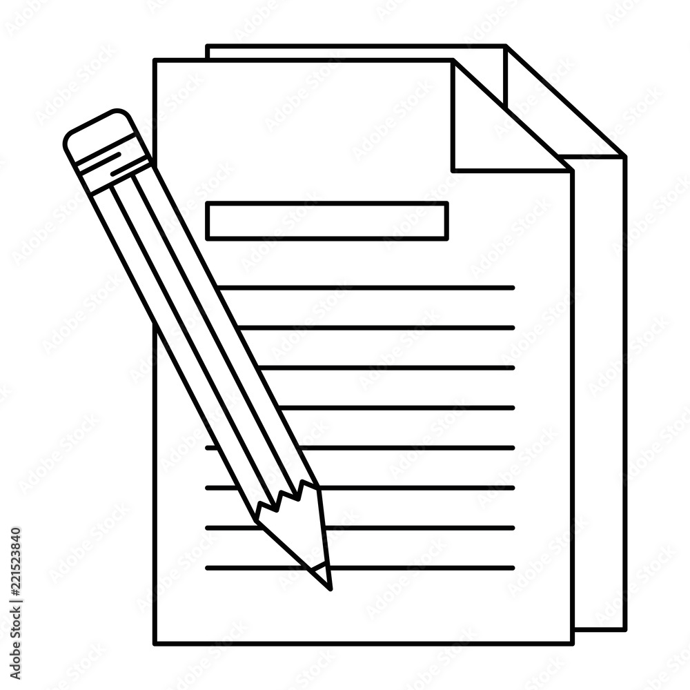 Poster pencil write with documents