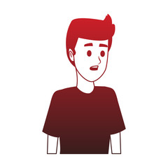 Young man face red lines