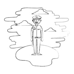 officer police character in landscape