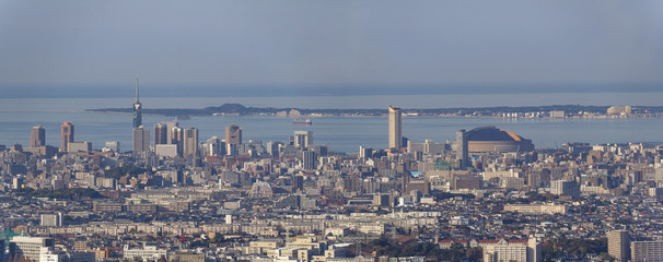 Panoramic view of Fukuoka city, Japan
