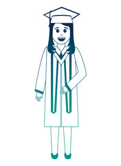 graduate woman in graduation robe and cap