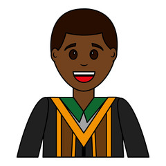 young man graduated avatar character