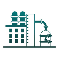Plant industry machines in blue lines