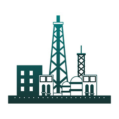 Obraz premium Plant industry machines in blue lines
