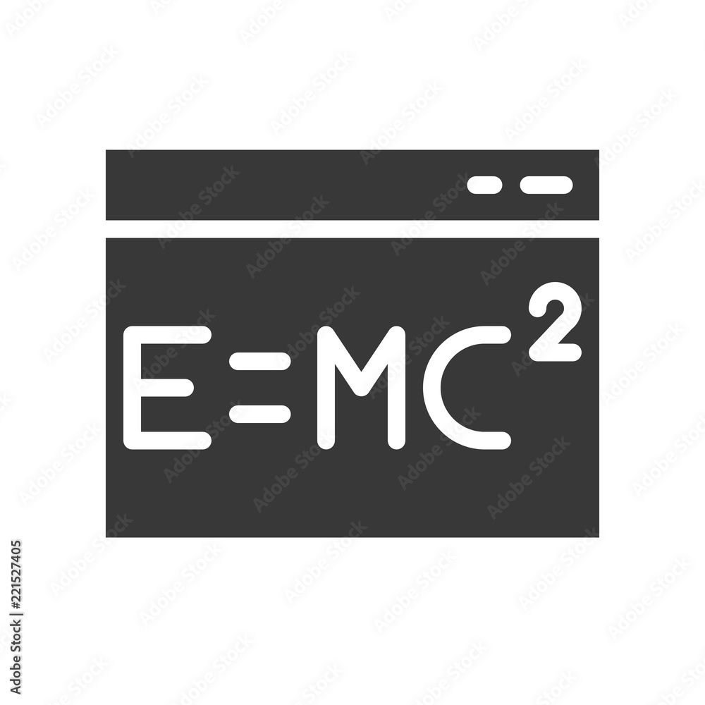 Wall mural e = mc in window icon, online education concept