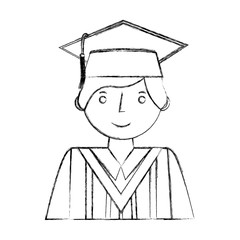 happy graduate man portrait character