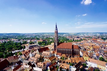 aerial view of landshut, germany