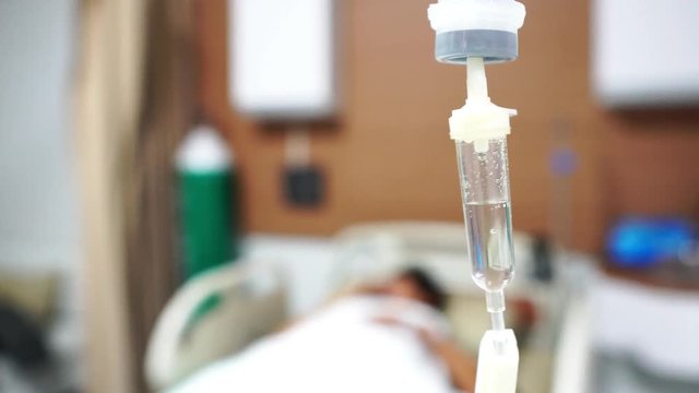 4K: Patients with normal saline solution at a hospital for treatment footage