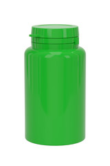 Dietary supplement bottle mockup. Dietary product container template on white.