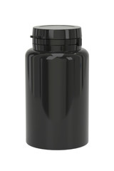 Blank dietary supplements bottle mockup. Dietary product container template on white.