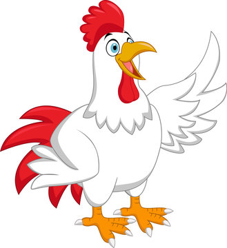 cartoon rooster posing