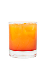 Summer cocktail on isolated white background