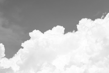 black and white Fluffy big beautiful cloud with bright sky for texture background
