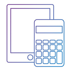 calculator math with tablet