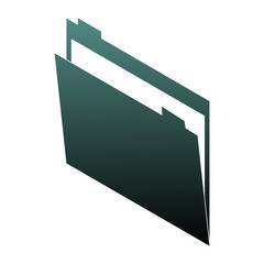Folder isometric symbol blue lines