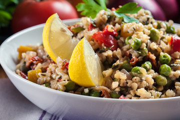 Bulgur salad with vegetables