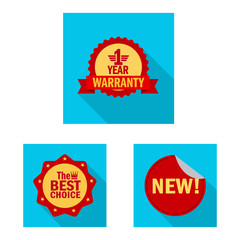 Vector design of emblem and badge symbol. Collection of emblem and sticker stock symbol for web.