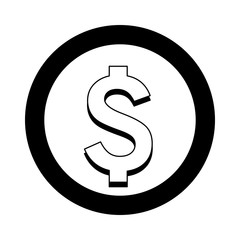 Coin isolated symbol in black and white