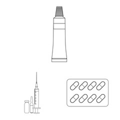 Isolated object of pharmacy and hospital icon. Collection of pharmacy and business vector icon for stock.