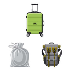 Naklejka premium Vector illustration of suitcase and baggage logo. Set of suitcase and journey stock vector illustration.