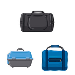 Vector illustration of suitcase and baggage sign. Set of suitcase and journey vector icon for stock.