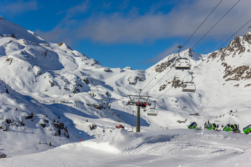 Fototapeta na wymiar Ski resort in Austrian Alps