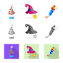 Vector design of party and birthday icon. Set of party and celebration vector icon for stock.