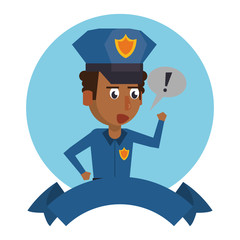 Police and blank ribbon banner