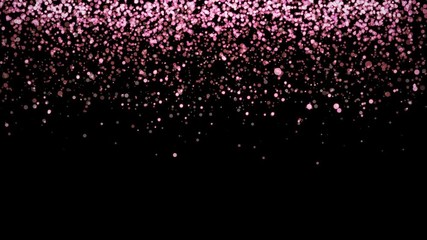 Rose gold glitter partikles texture falling down on black background. - Powered by Adobe