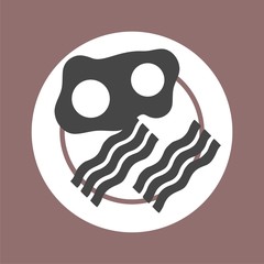 Obraz premium Breakfast, Fried eggs with bacon