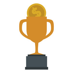 trophy cup with coin