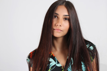 Beautiful long Hair. Beauty woman with straight brown hair. Beautiful brunette Model, Healthy Hair....