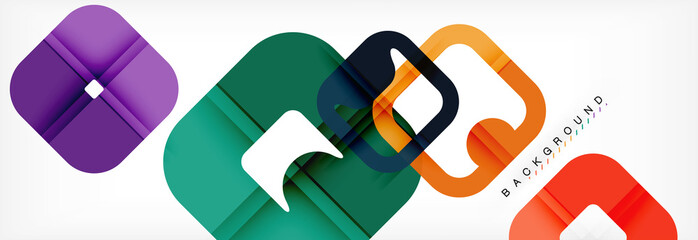 Square geometric background, multicolored template for business or technology presentation or web brochure cover layout, wallpaper.