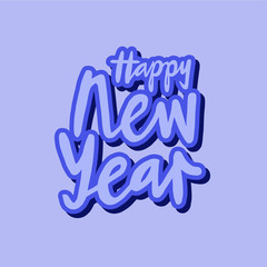 Vector illustration of new year text for typography poster, calendar, greeting card or postcard.